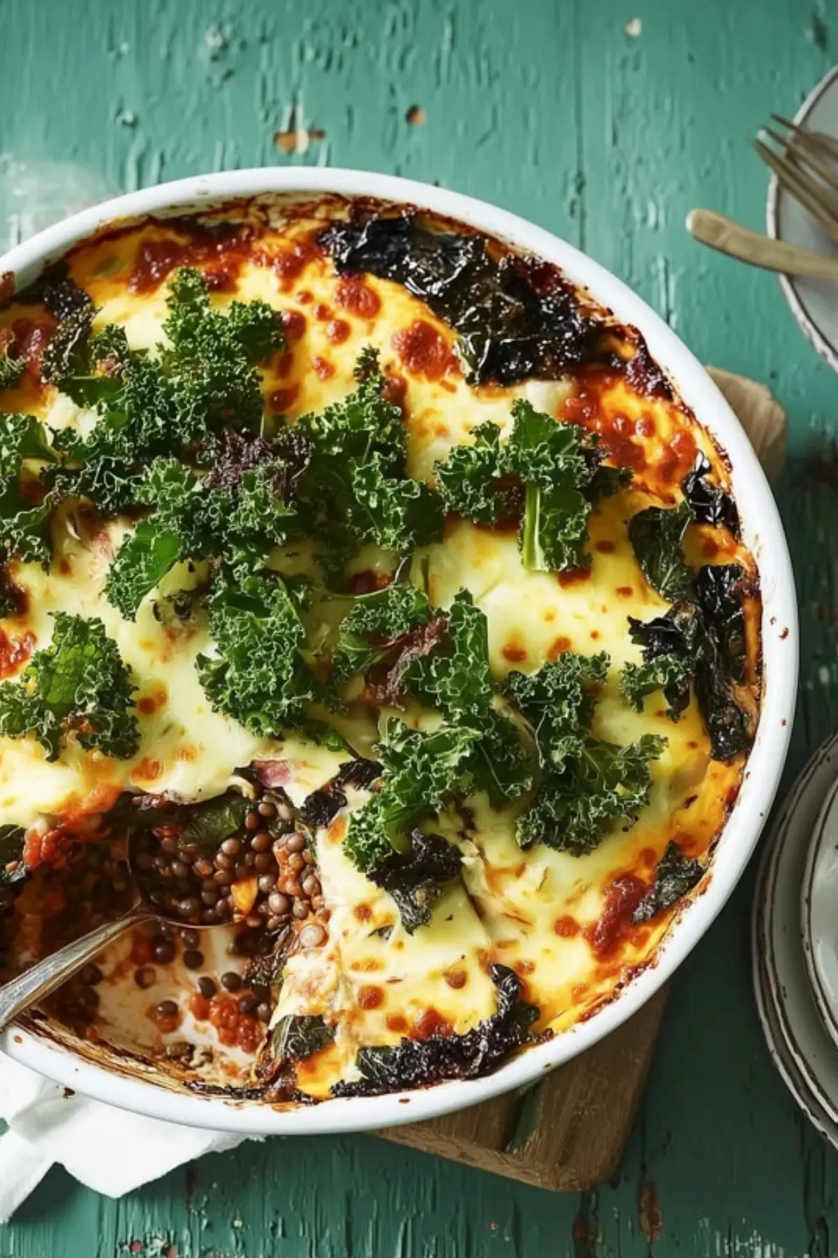 Linsen-Grünkohl-Moussaka