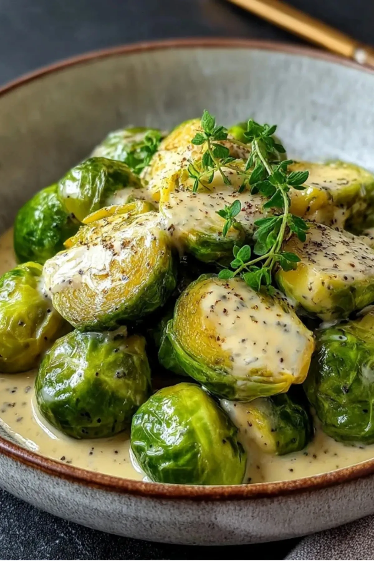 Rosenkohl in Frischkäse-Senfsauce