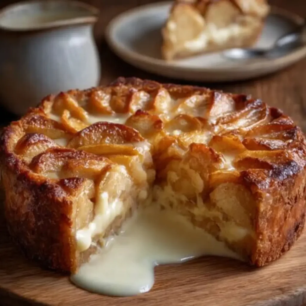 Apfelkuchen mit Vanillepudding