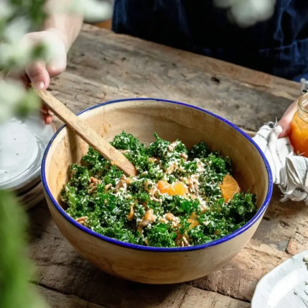 Grünkohlsalat mit Orangen-Dressing