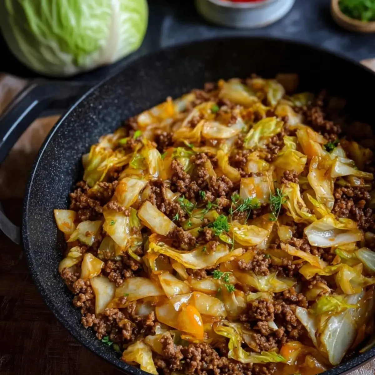 Weißkohl-Hackfleisch-Pfanne