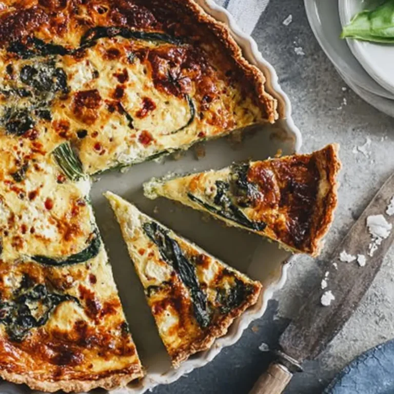 Bärlauch-Quiche mit Schafskäse