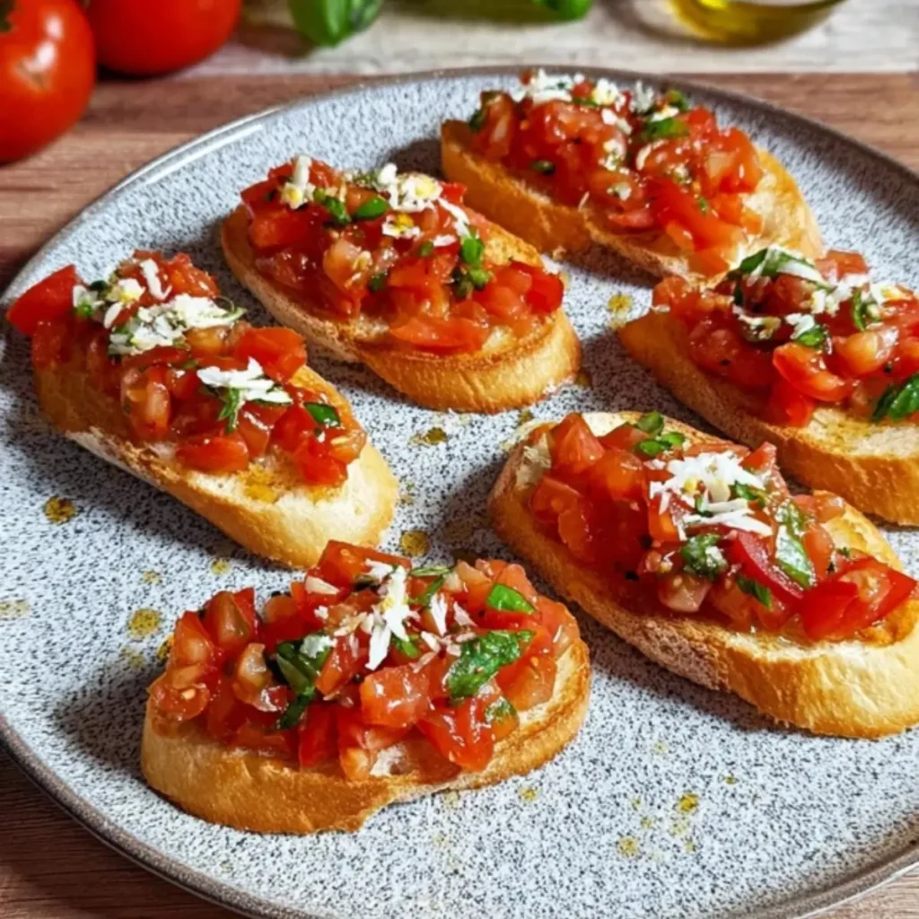 Bruschetta mit Tomaten und Knoblauchöl