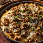 Cremige Hackfleisch-Pilz-Pfanne