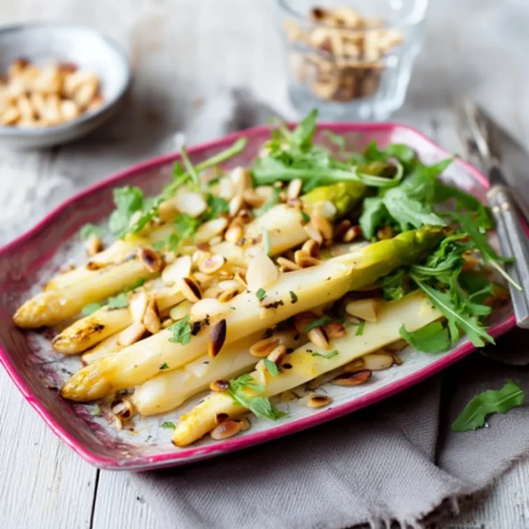 Gebratener Spargel mit Pinienkernen
