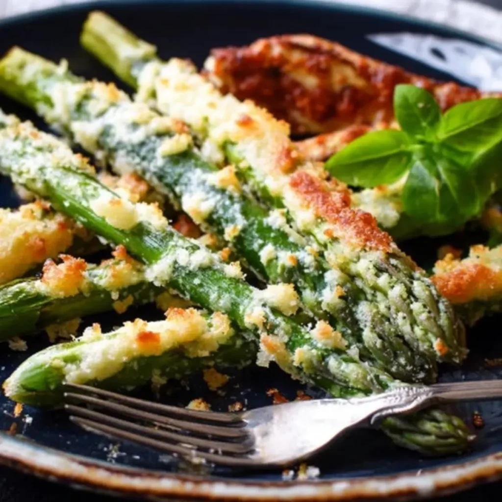 Grüner Spargel mit Parmesan-Kruste
