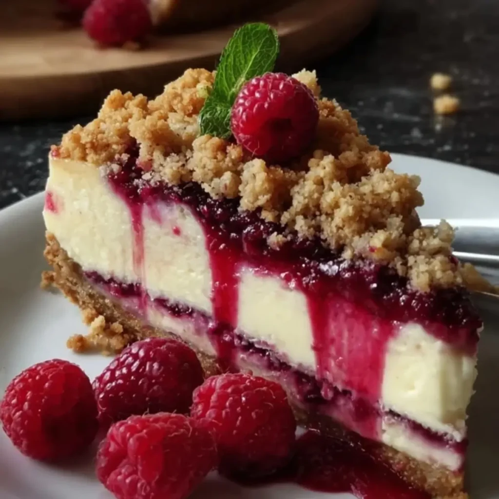 Himbeer Käsekuchen mit Streuseln