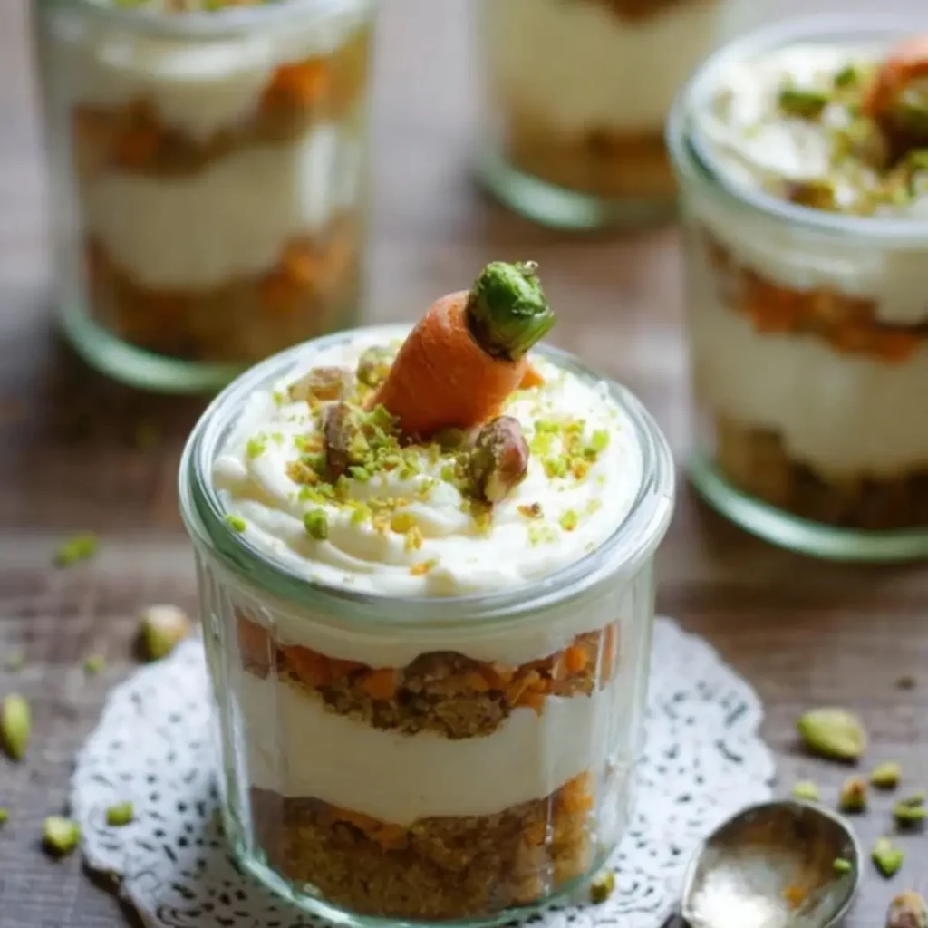 Karottenkuchen im Glas