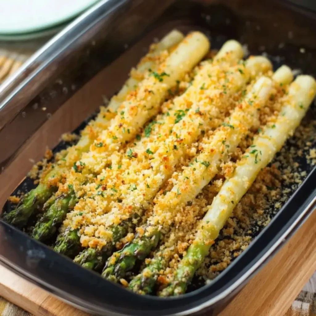 Spargel mit Parmesan-Haselnusskruste