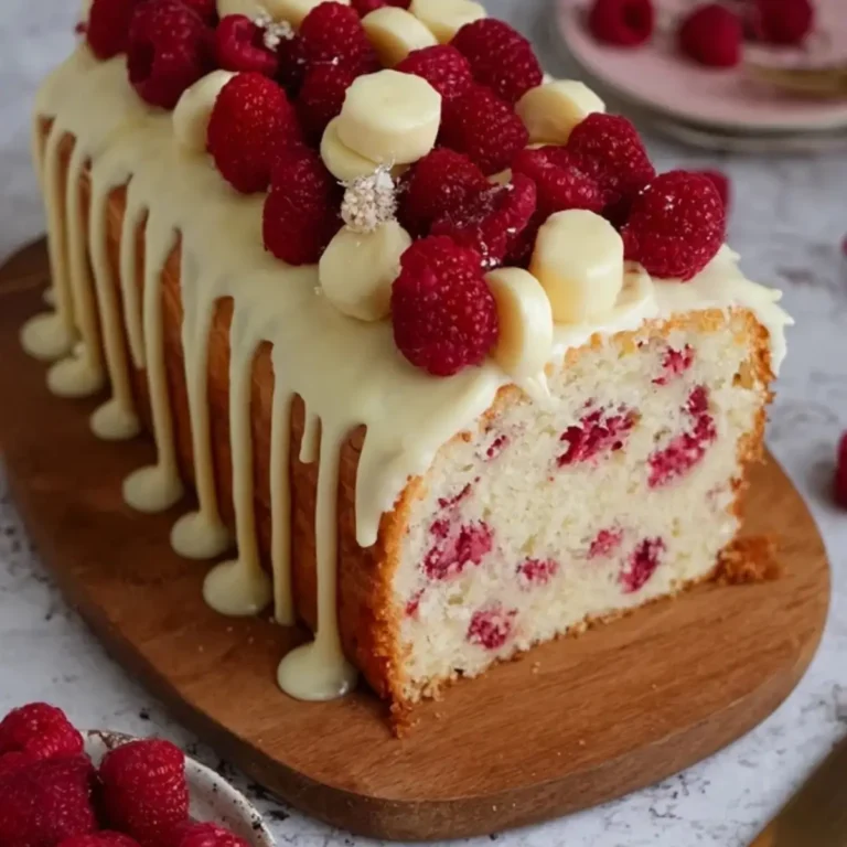 Weißer Schokoladen-Himbeer-Kuchen