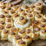 Würstchen-Blätterteig mit Camembert