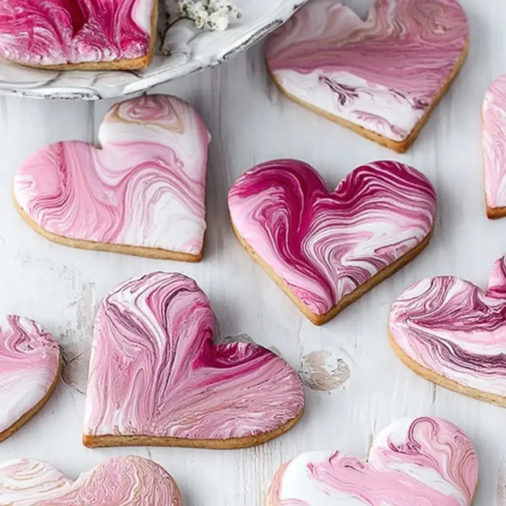 marmorierte herzkekse 