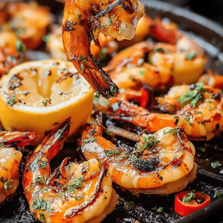 BBQ Grillgarnelen mit Knoblauch, Zitrone & Chili