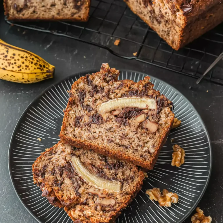 Bananenbrot mit Walnüssen & Schokolade