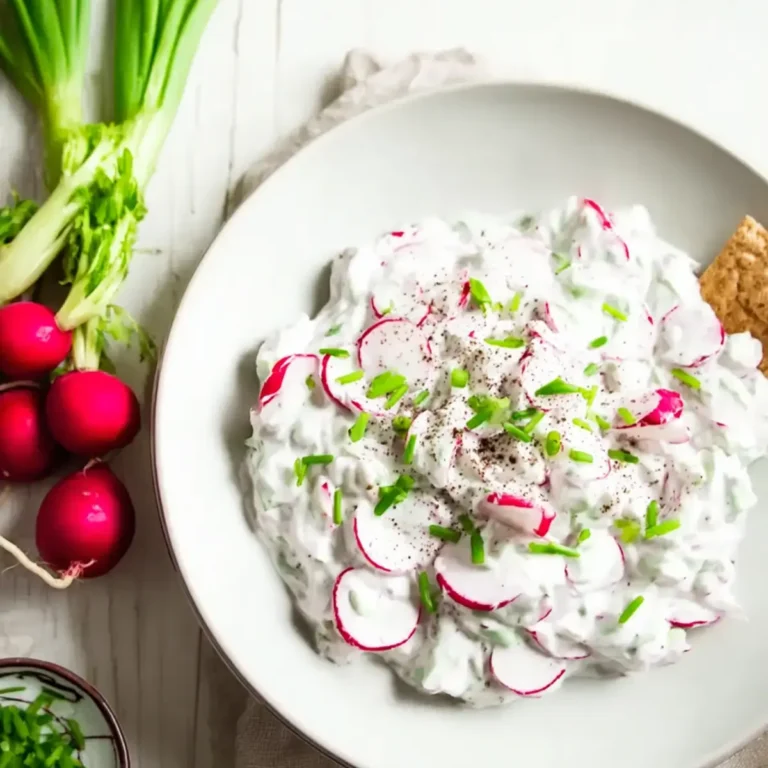 Cremiger Frühlingszwiebel Radieschen Dip