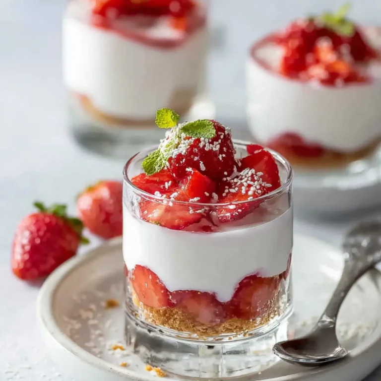 Erdbeer Dessert im Glas mit Joghurt