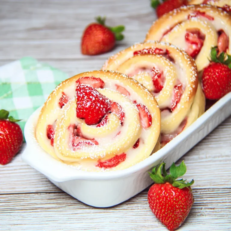 Erdbeer Pudding Schnecken