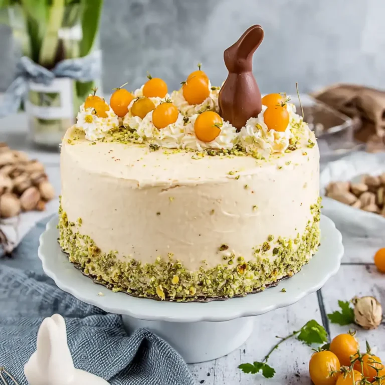 Fruchtige Ostertorte mit Pfirsich & Physalis