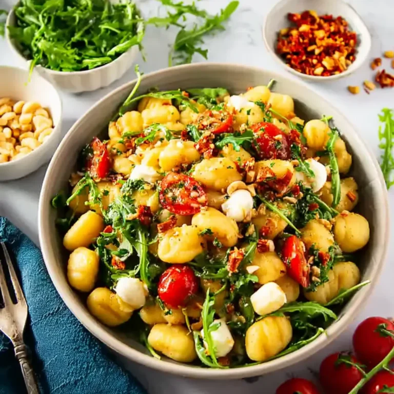 Gnocchi Salat mit Mozzarella und Rucola