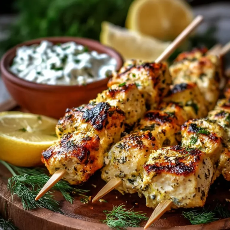 Griechische Zitronen Hähnchenspieße