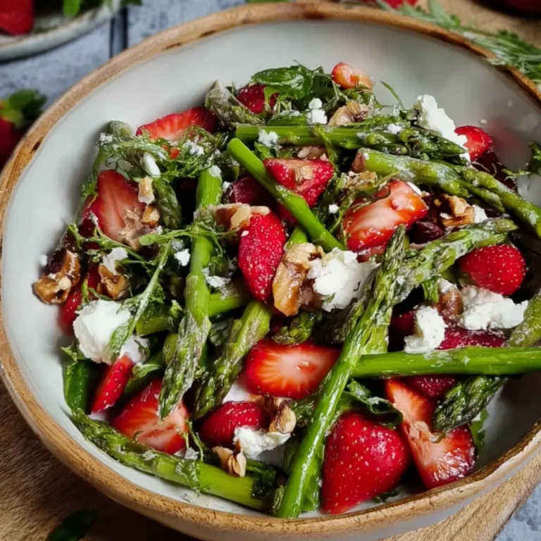 Grüner Spargel Erdbeer Salat