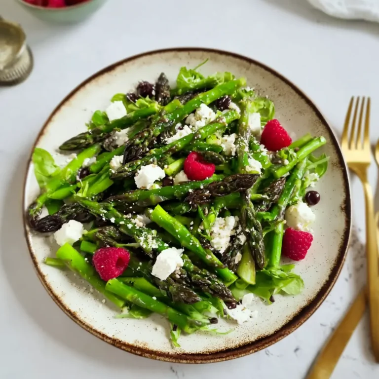 Grüner Spargel Salat mit Feta