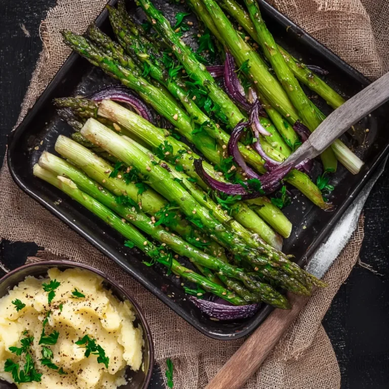 Grüner Spargel aus dem Backofen