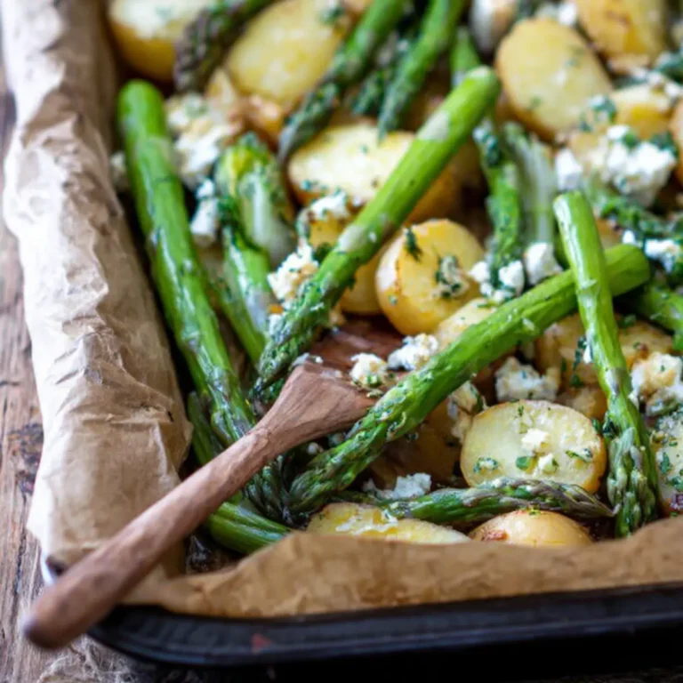 Grüner Spargel im Backofen