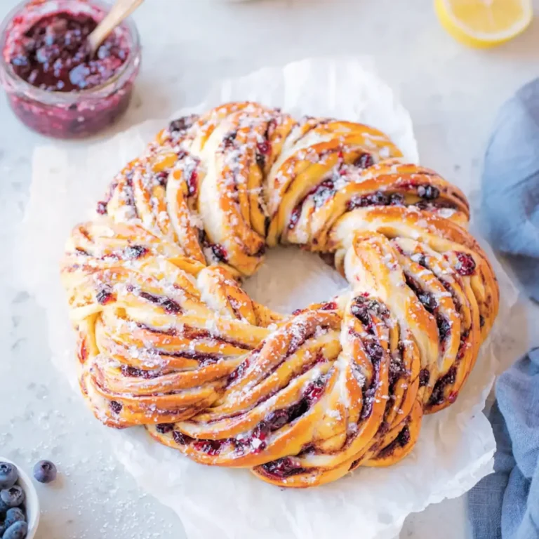 Hefekranz mit Marmelade