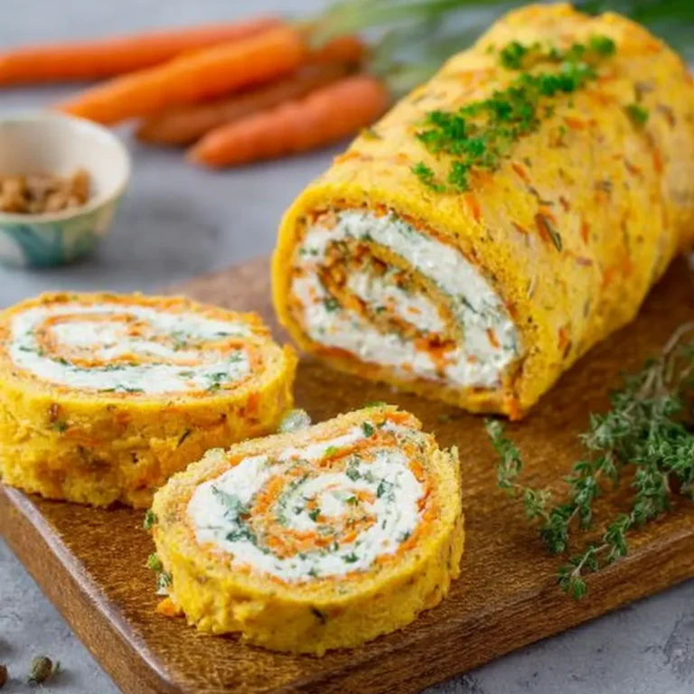 Herzhafte Möhrenrolle mit Frischkäse