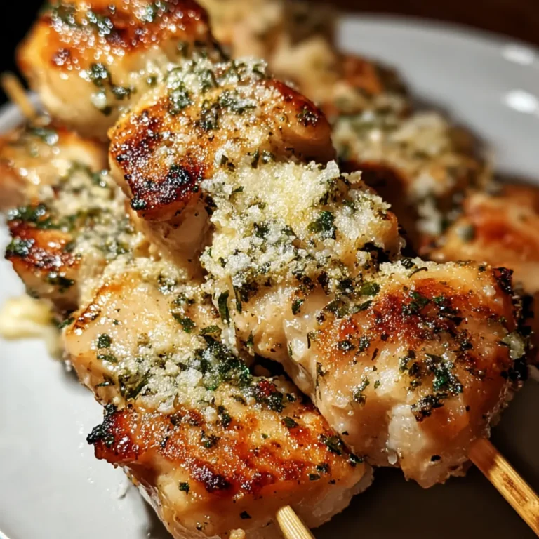 Knoblauch Parmesan Hähnchenspieße