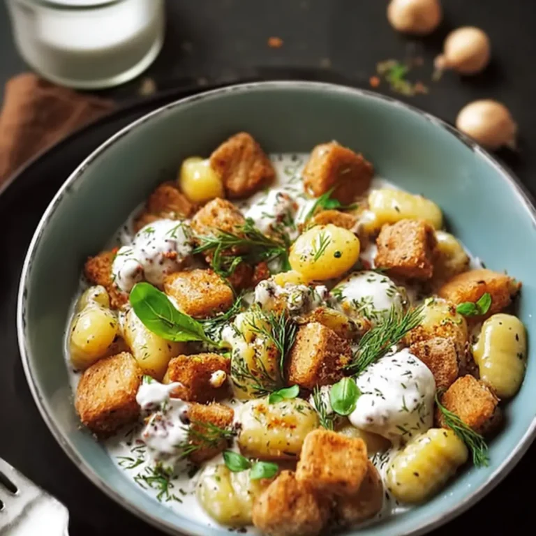 Knuspriger Gnocchi Salat mit frischem Gemüse