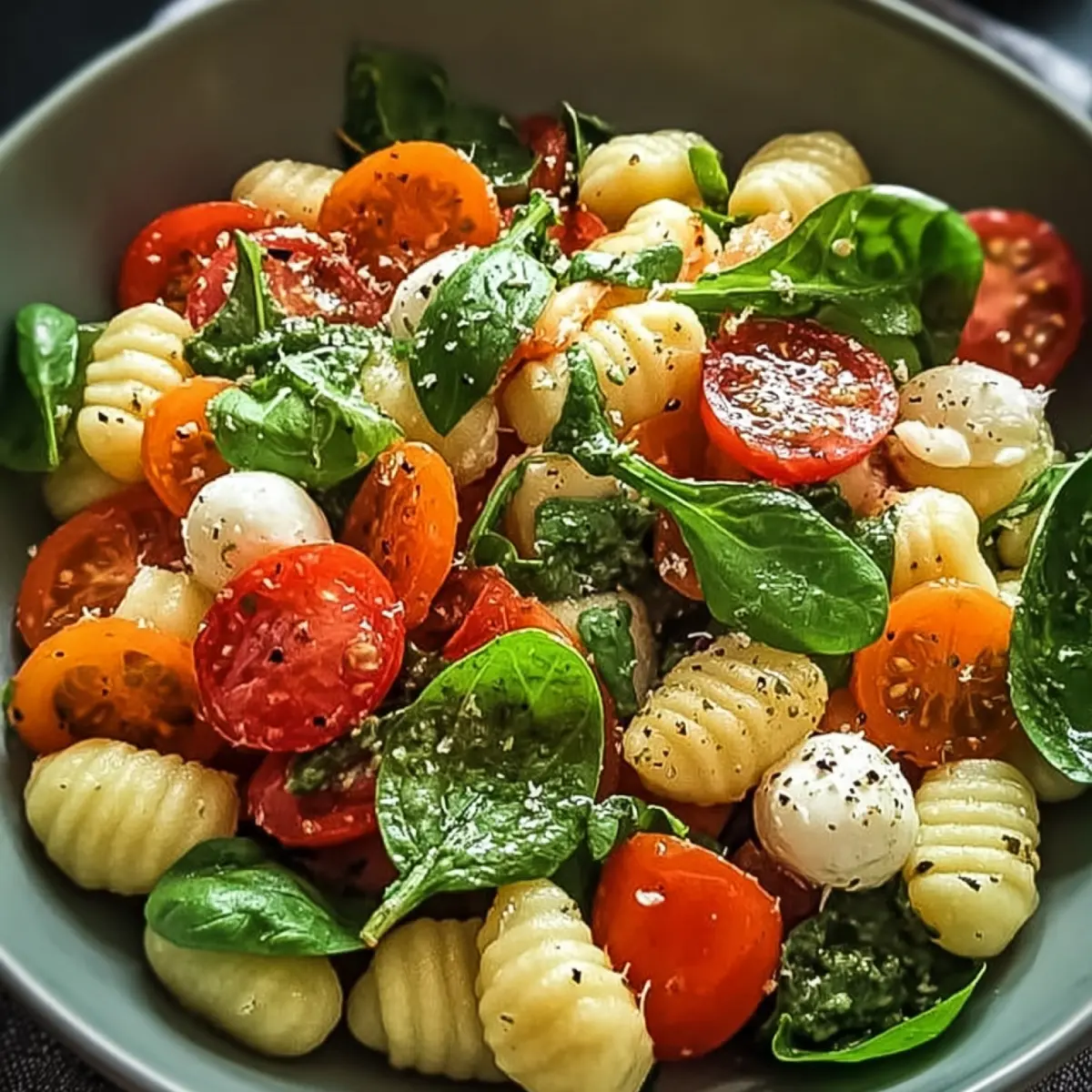 Leichter Gnocchi Salat mit frischem Gemüse