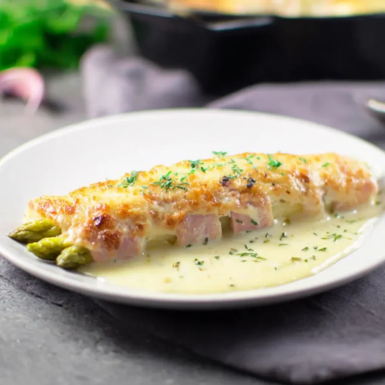 Low Carb Spargel Auflauf mit Kochschinken