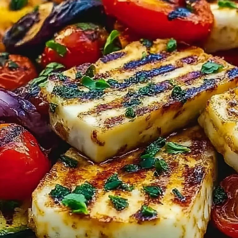 Marinierter Halloumi mit Grillgemüse
