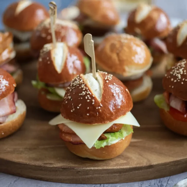 Mini Laugen Burger mit Leberkäse