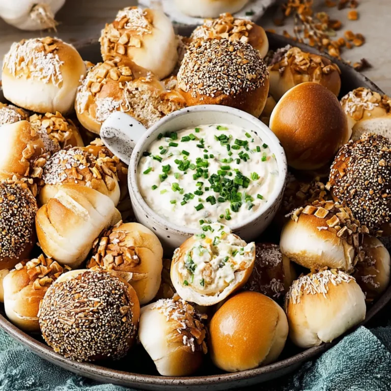 Mini Laugenkonfekt mit Zwiebel Dip