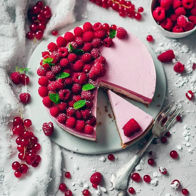 No Bake Himbeer Käsekuchen Torte