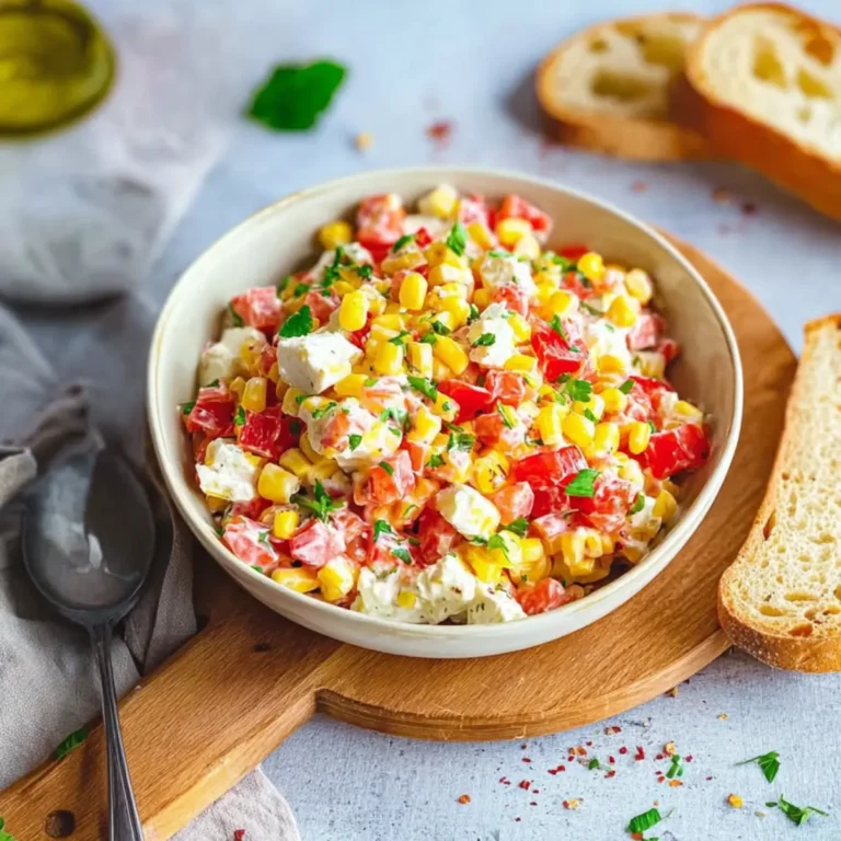 Paprika Mais Salat mit Feta & Joghurt