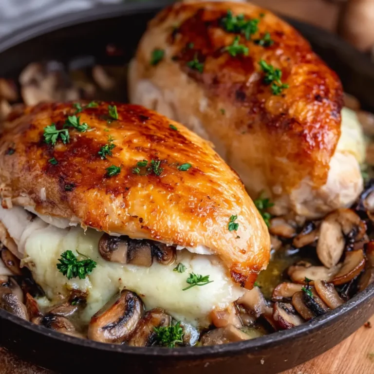 Pilz gefüllte Hähnchenbrust