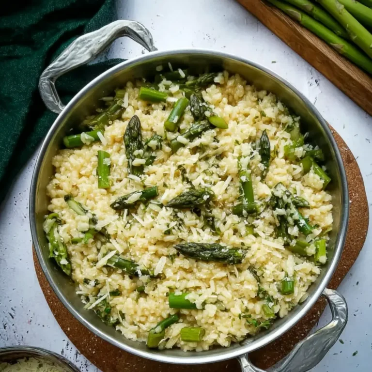 Spargelrisotto mit grünem Spargel