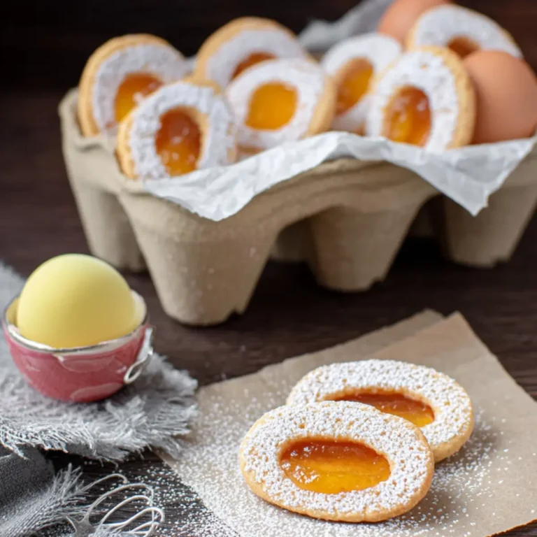 Spiegelei Kekse mit Pfirsich Füllung