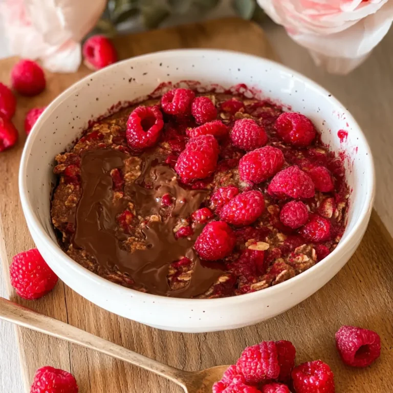 Vegane Baked Oats mit Himbeeren