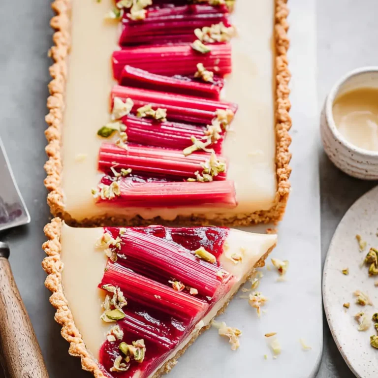 Vegane Rhabarber Puddingtarte