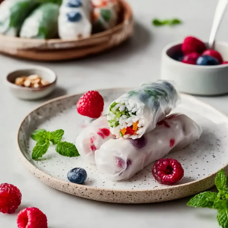 Vegane süße Sommerrollen mit Kokosreis