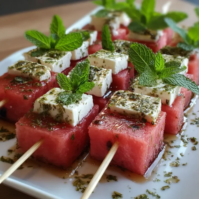 Wassermelonen Feta Minz Spieße