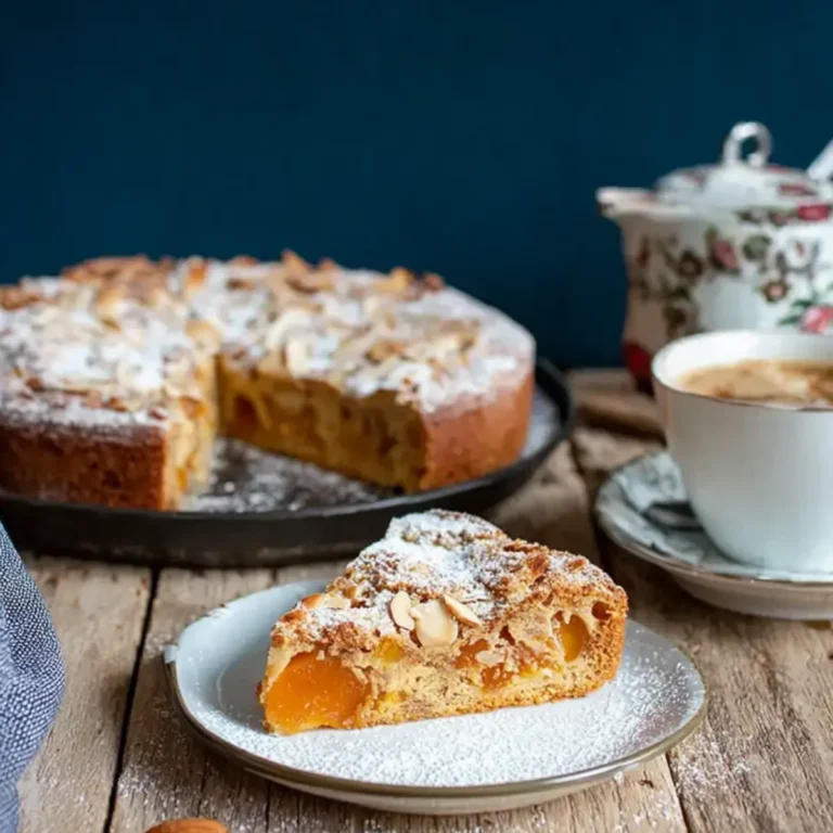 Aprikosenkuchen mit Mandeln