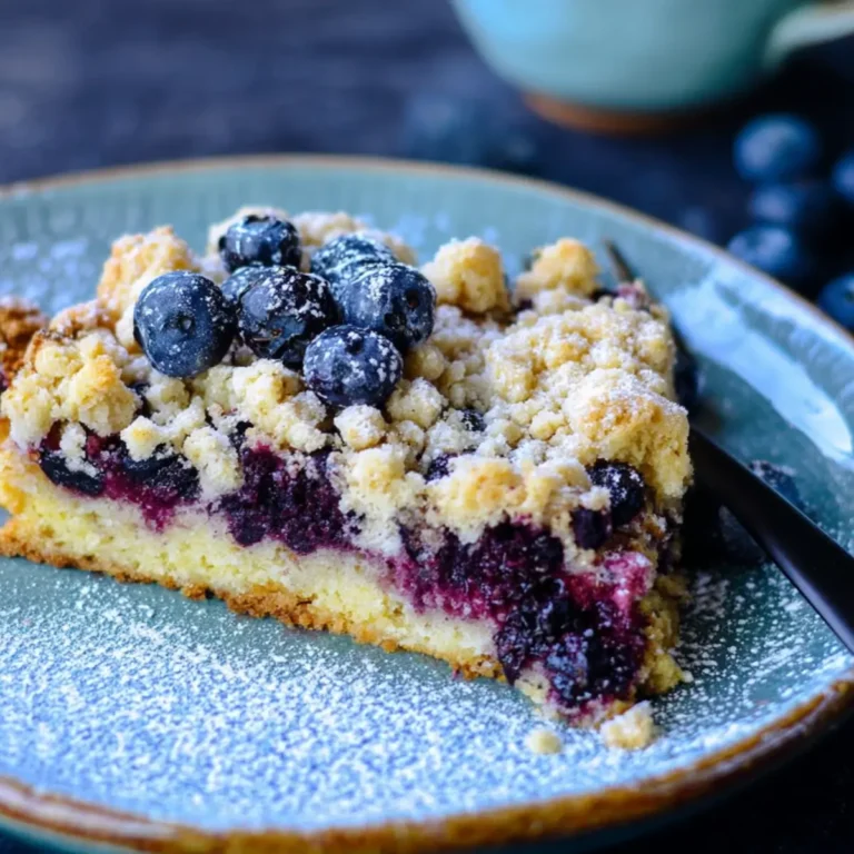 Blaubeerkuchen mit Haferflocken Streusel