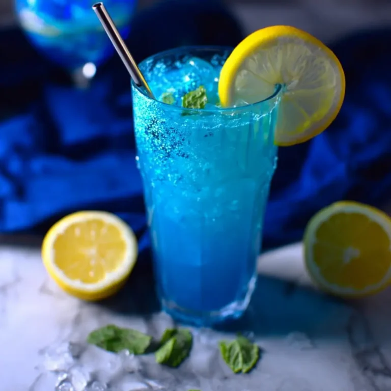 Blauer Glitzer Mocktail