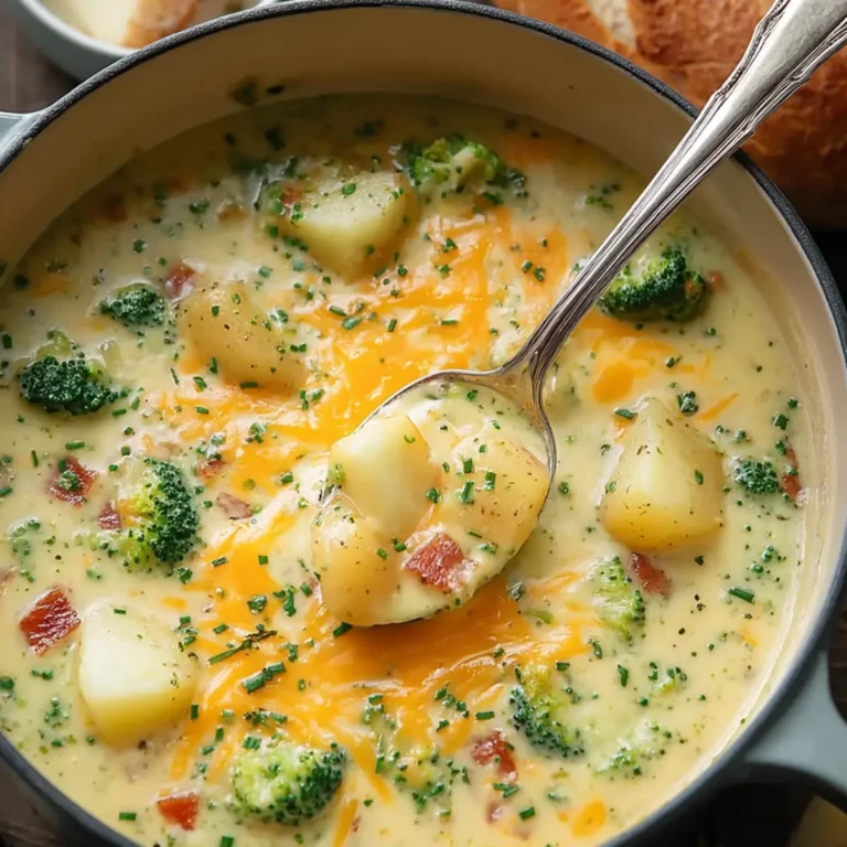 Brokkolisuppe mit Käse und Kartoffeln